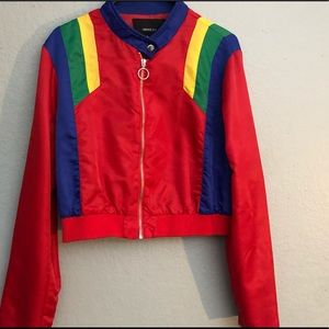 Multicolored cropped jacket
